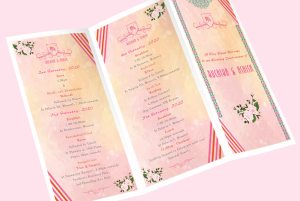 Wedding itinerary picture